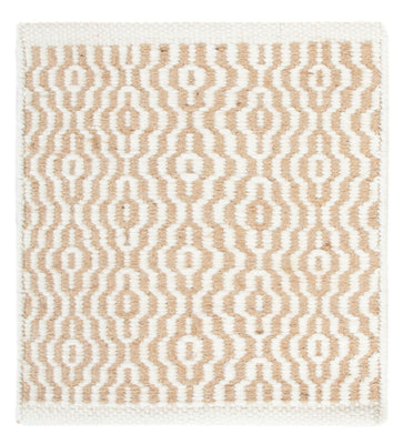 Wollteppich quadratisch  - 35 x 32 cm - beige
