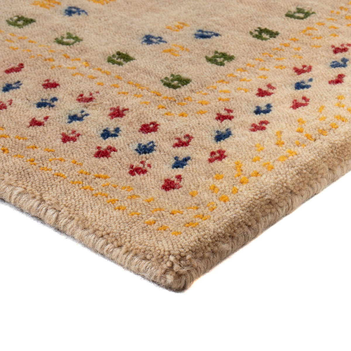Gabbeh Teppich - Loribaft Softy - 90 x 60 cm - hellbeige