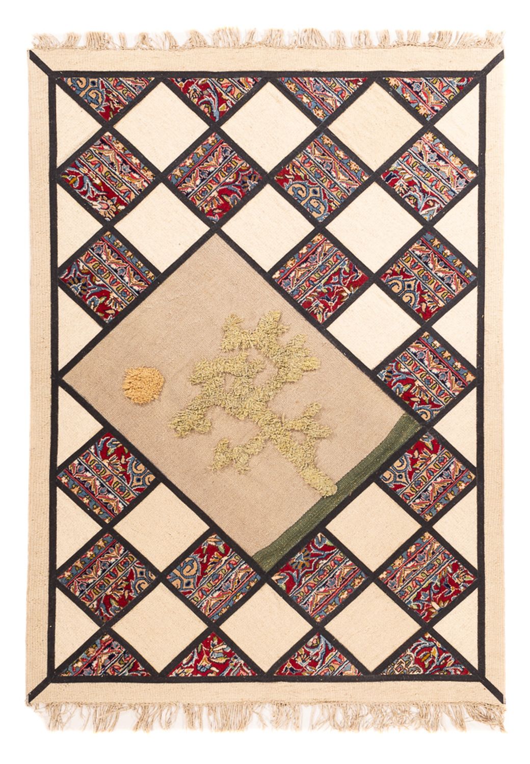 Patchwork Teppich - 200 x 135 cm - mehrfarbig