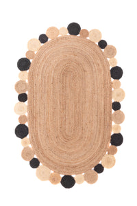 Juteteppich - Boldo - oval