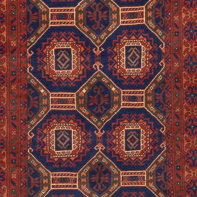 Läufer Afghan - 394 x 80 cm - dunkelrot