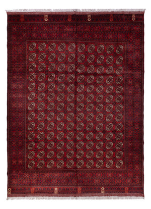 Afghan Teppich - Buchara - 334 x 252 cm - dunkelrot