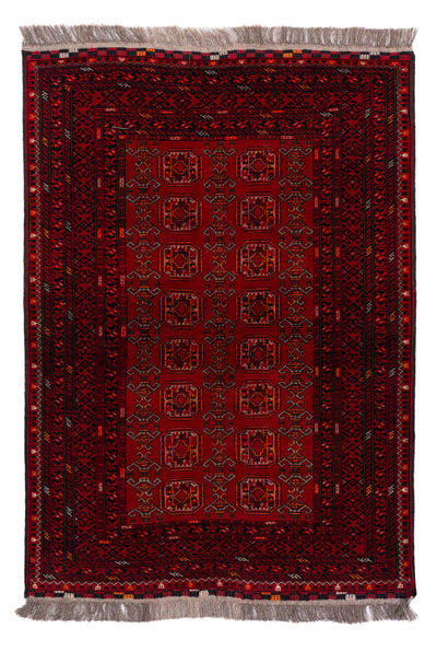 Afghan Teppich 105x146cm - Orientteppich - dunkelrot