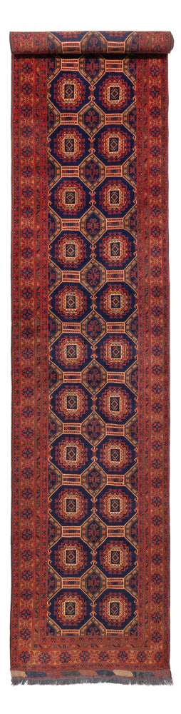 Läufer Afghan - 409 x 86 cm - dunkelbeige