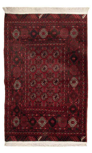 Afghan Teppich - 119 x 77 cm - dunkelrot