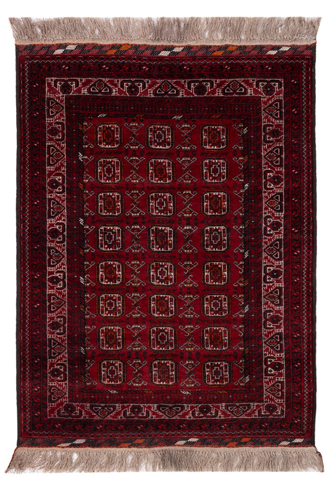 Afghan Teppich - Buchara - 140 x 102 cm - dunkelrot