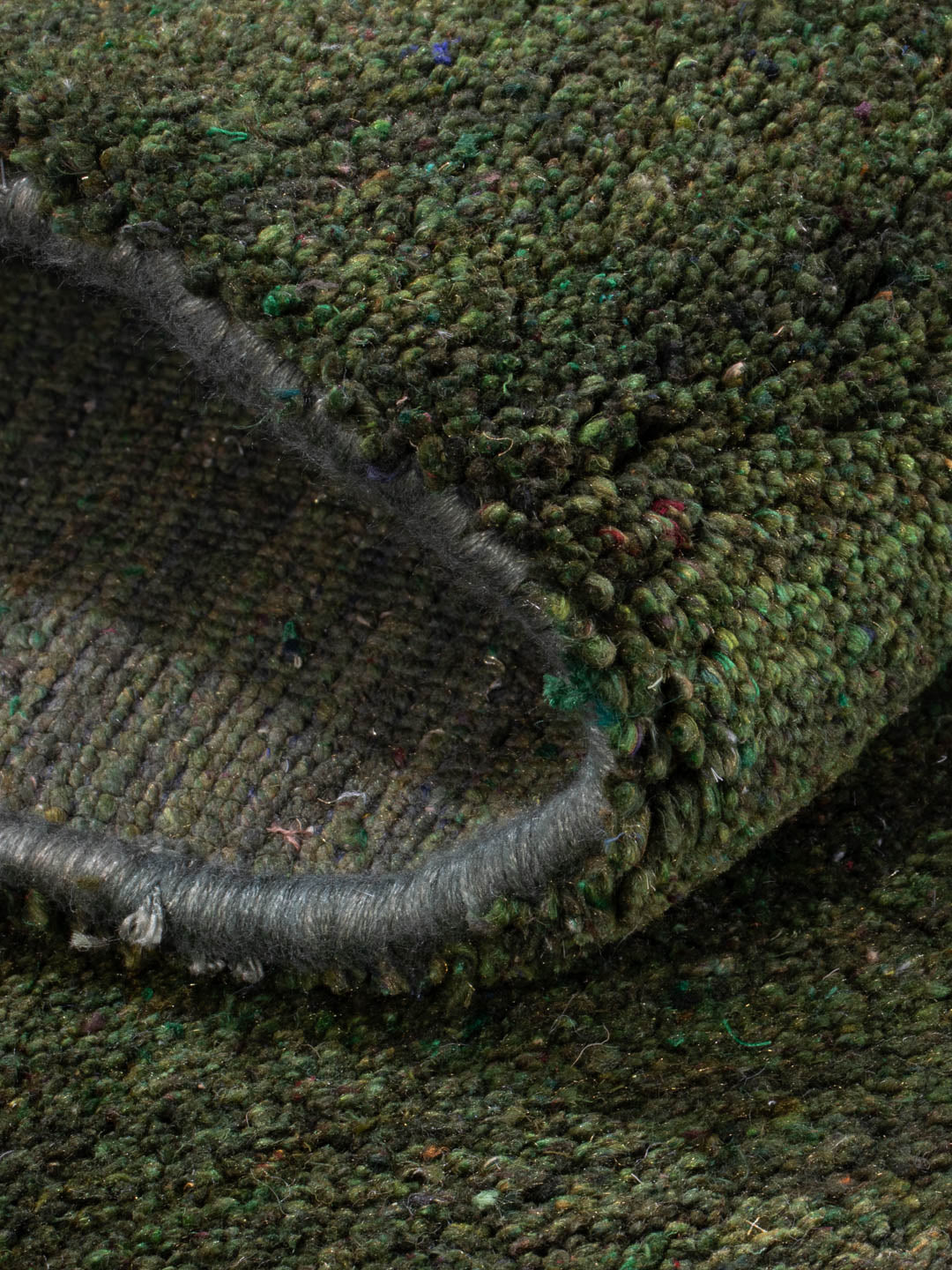 Gabbeh Teppich - Loribaft Softy - 150 x 100 cm - dunkelgrün