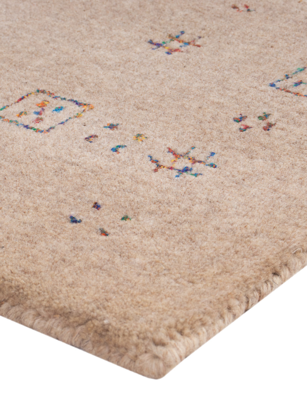 Gabbeh Teppich - Loribaft Softy - 90 x 60 cm - hellbeige