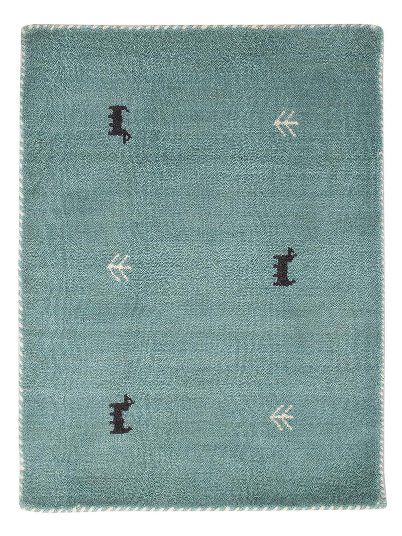 Gabbeh Teppich - Softy - 90 x 60 cm - türkis
