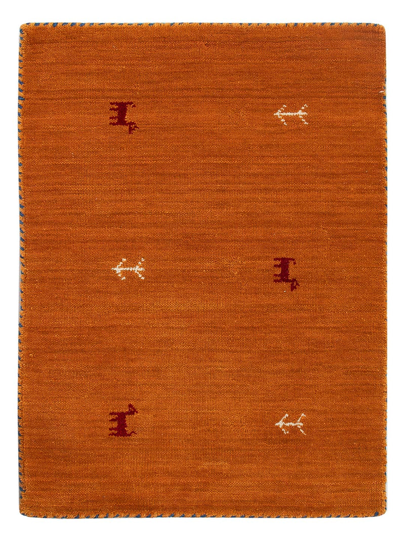 Gabbeh Teppich - Loribaft Softy - 90 x 60 cm - orange