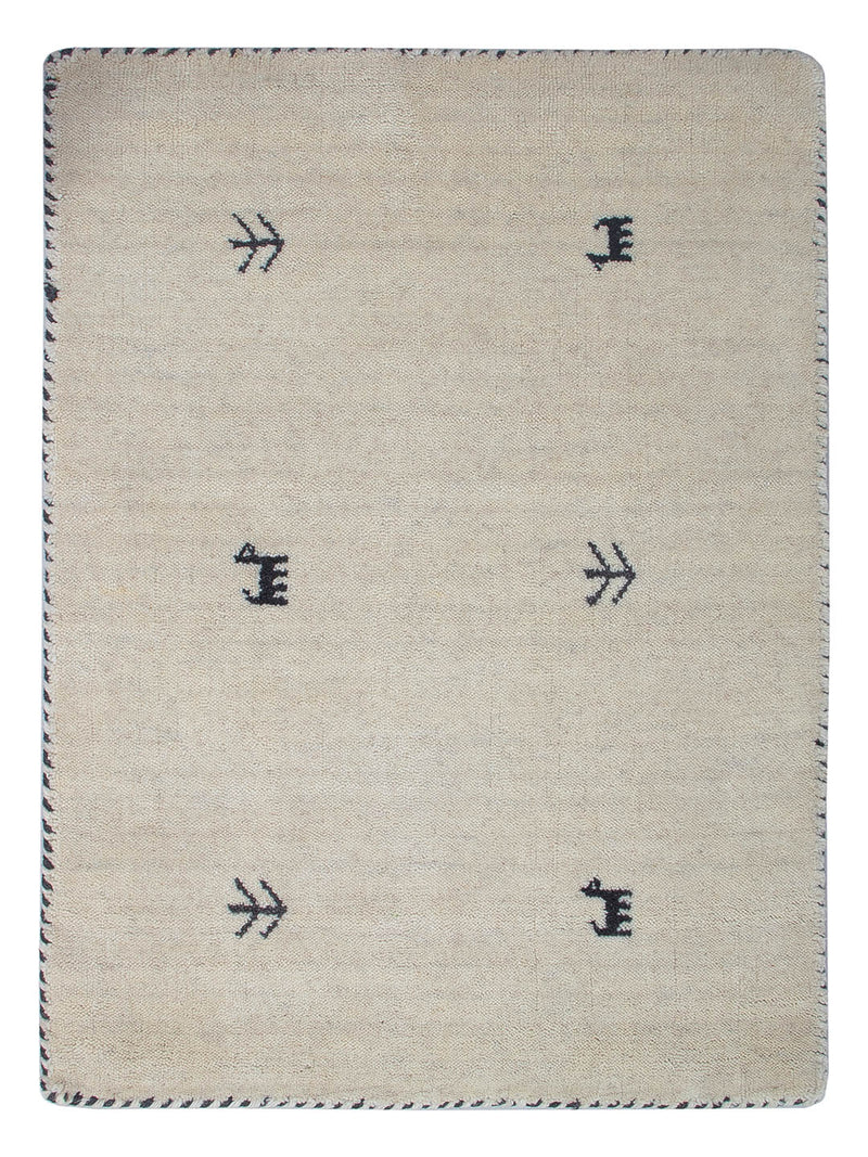 Gabbeh Teppich - Loribaft Softy - 90 x 60 cm - naturweiß