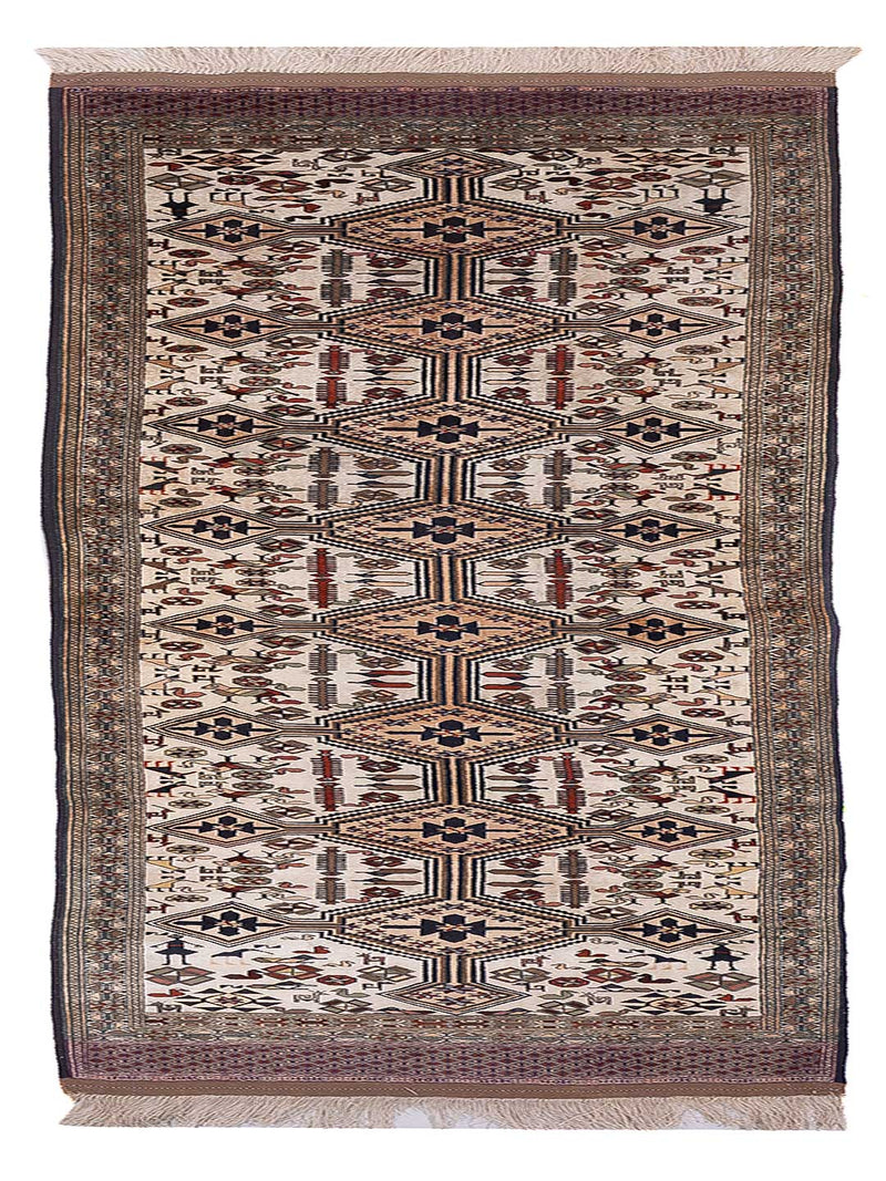 Kelim Seide Teppich 304x90cm