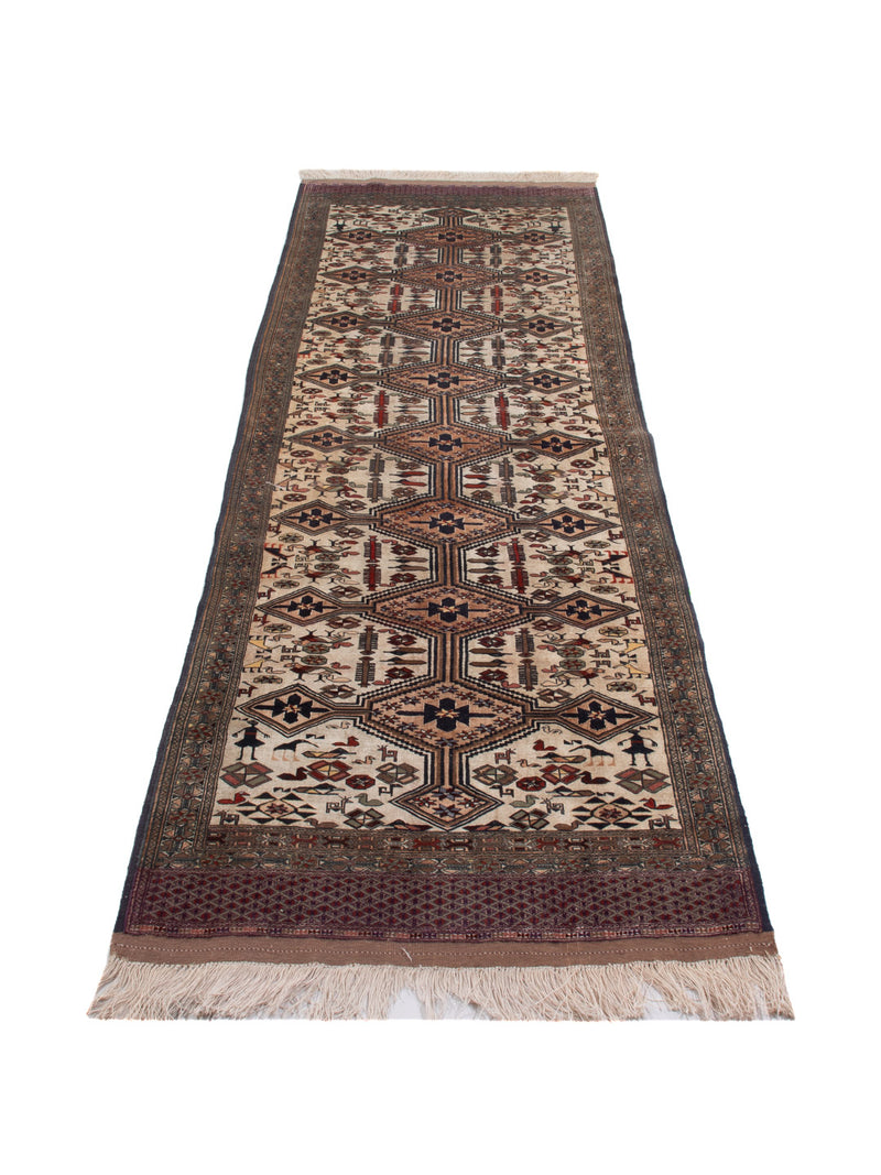 Kelim Seide Teppich 304x90cm