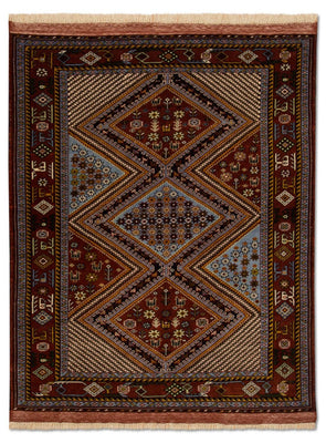 Afghan Teppich 148 x 118 cm - braun