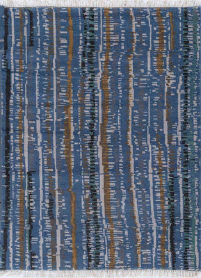 Wollteppich - 180 x 135 cm - blau