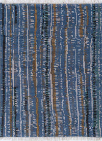 Wollteppich - 180 x 135 cm - blau