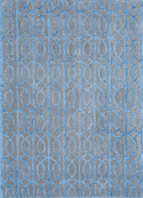 Wollteppich - 180 x 120 cm - seeblau