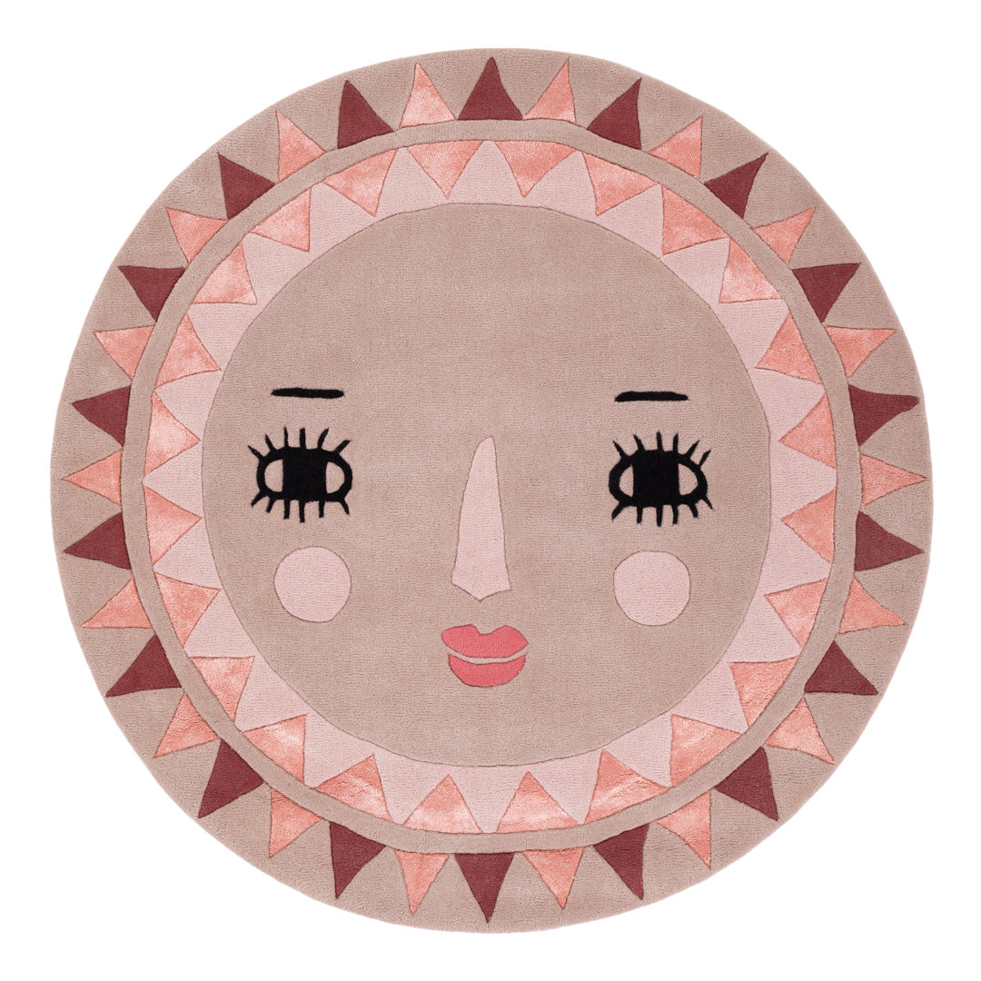 Kinderteppich Sonne Gesicht rund