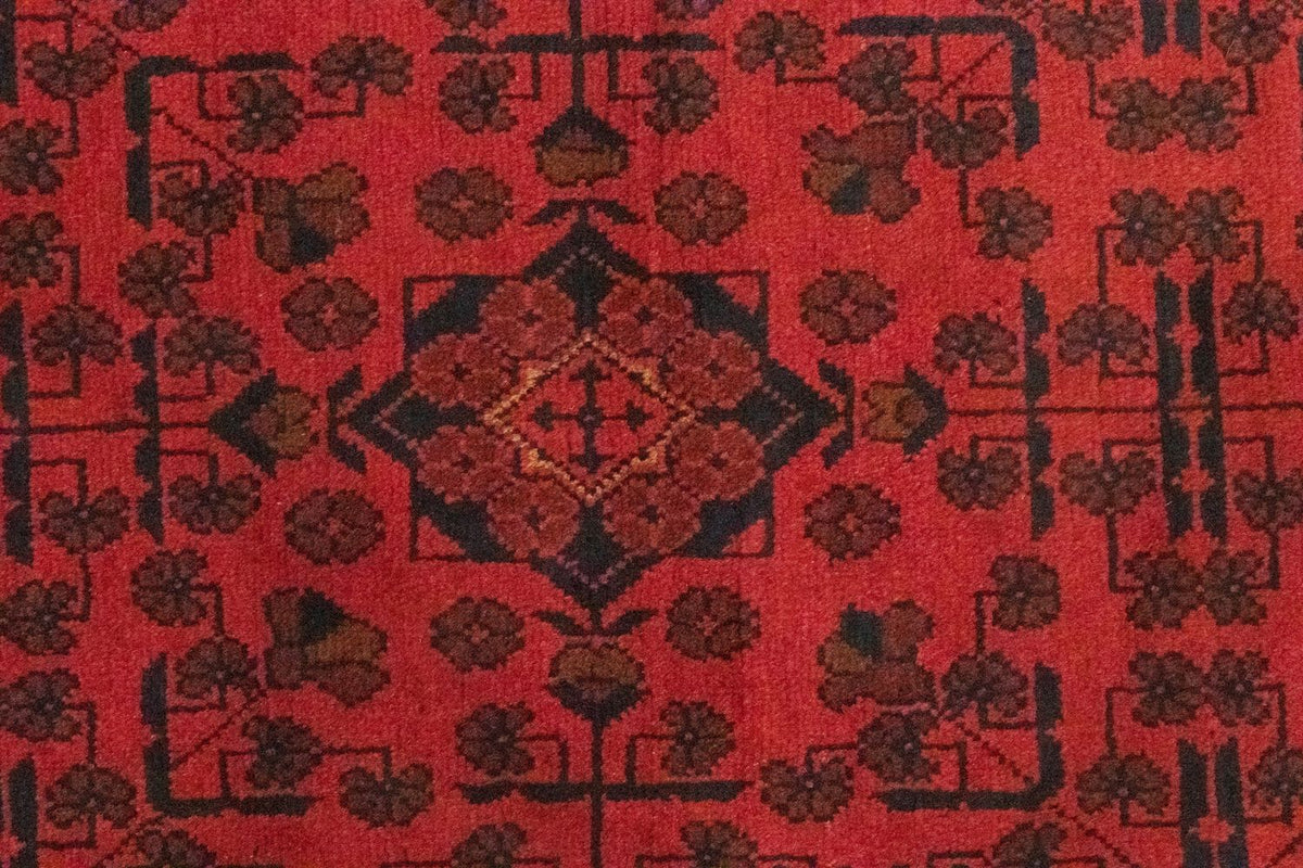 Afghan Teppich - Kunduz 189 x 75 cm - rot