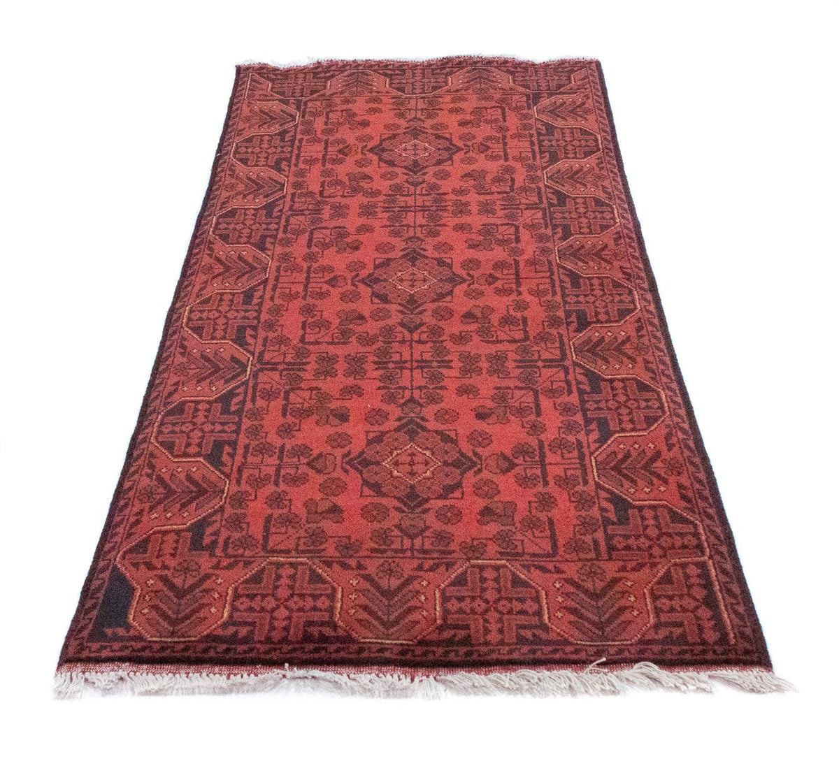 Afghan Teppich - Kunduz 189 x 75 cm - rot