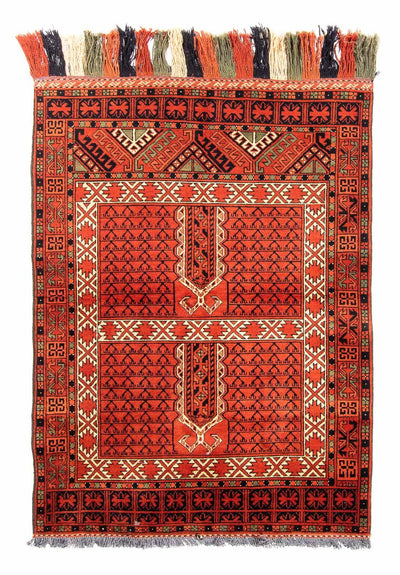 Afghan Teppich 118x174cm - Orientteppich - rost