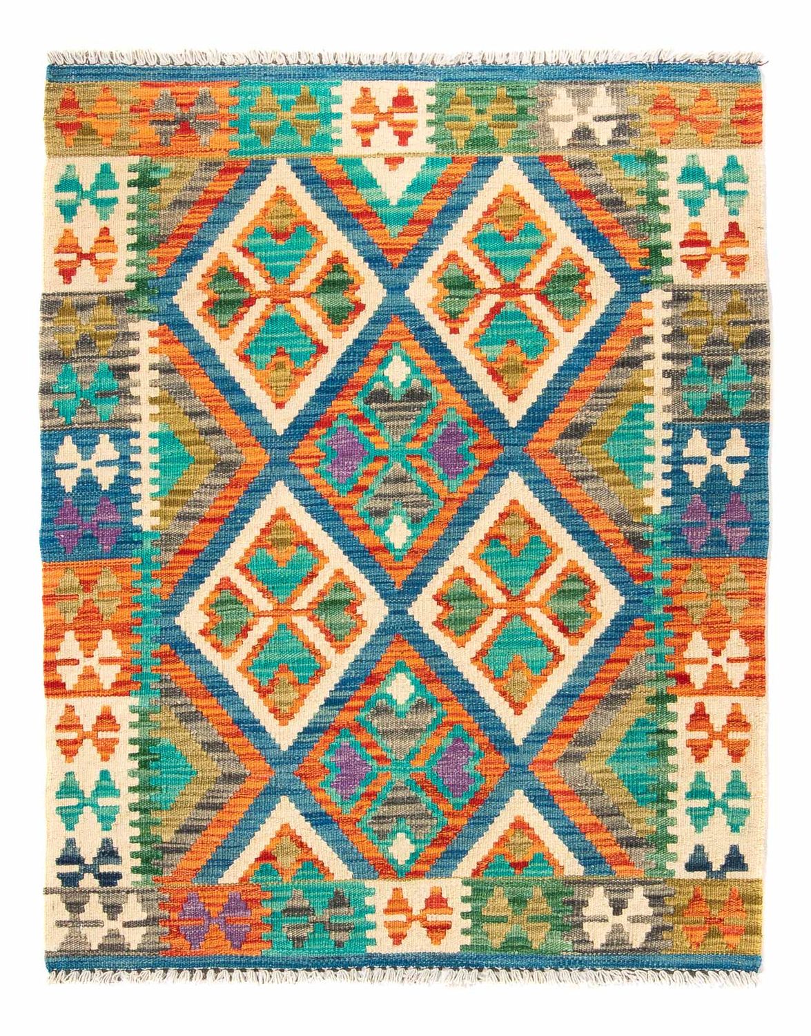 Kelim Teppich - Splash 115 x 92 cm