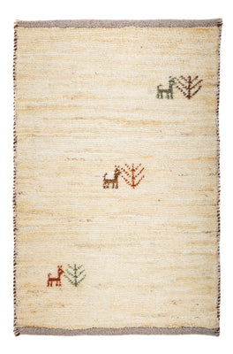 Gabbeh Teppich - Loribaft Perser 60 x 40 cm - beige