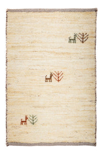 Gabbeh Teppich - Loribaft Perser 60 x 40 cm - beige