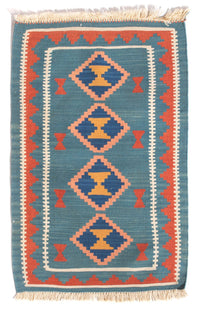 Kelim Teppich - Oriental - 96 x 63 cm - mehrfarbig