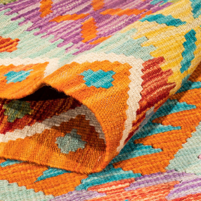 Läufer Kelim - Splash - 210 x 83 cm - mehrfarbig