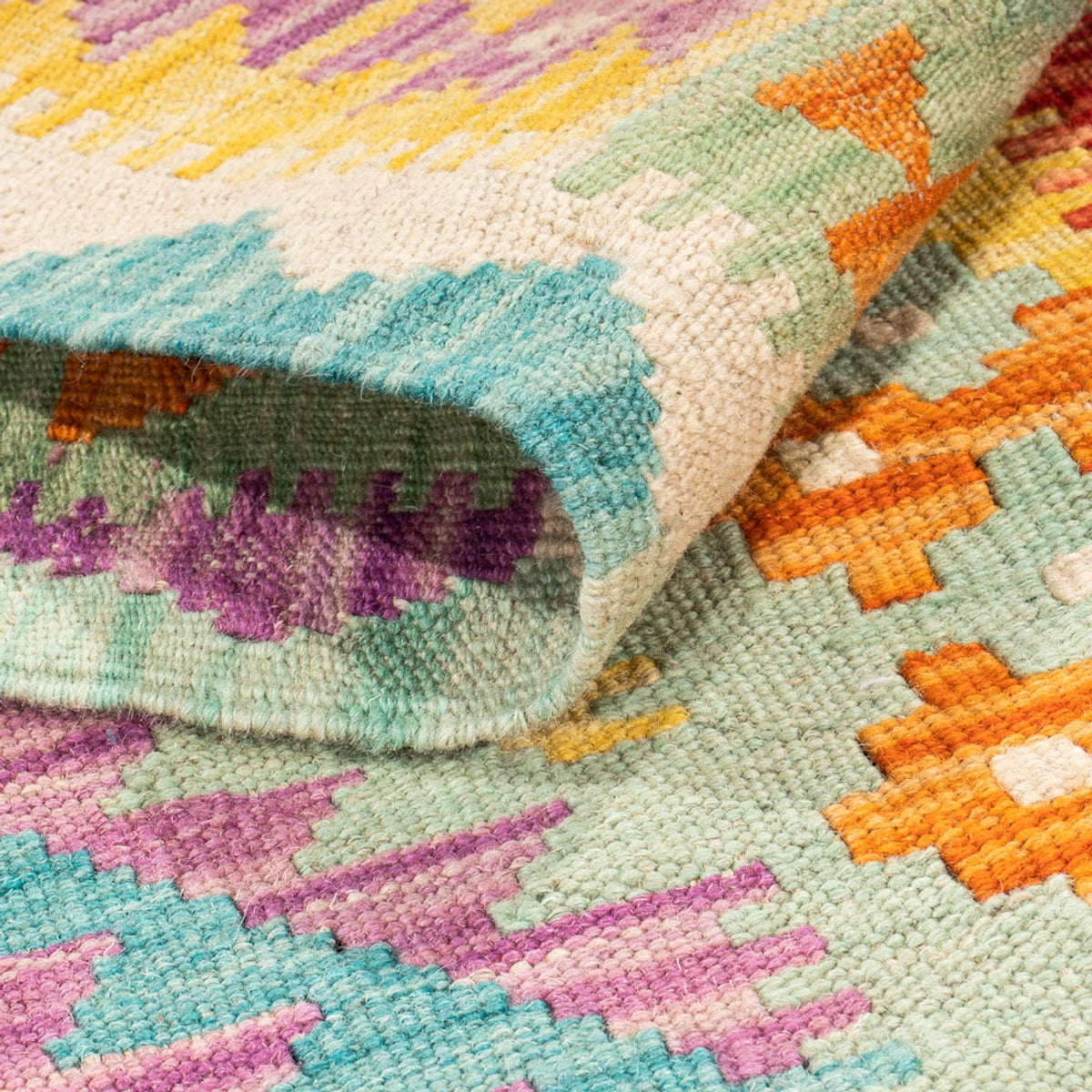 Läufer Kelim - Splash - 309 x 84 cm - mehrfarbig