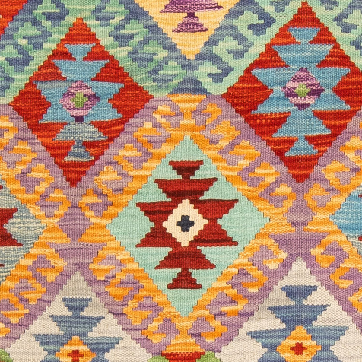 Läufer Kelim - Splash - 204 x 79 cm - mehrfarbig