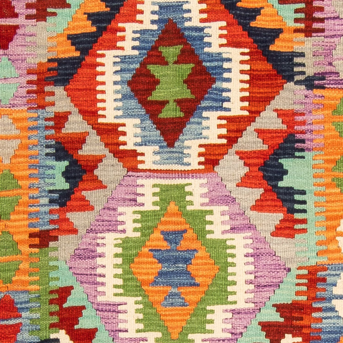 Läufer Kelim - Splash - 208 x 86 cm - mehrfarbig