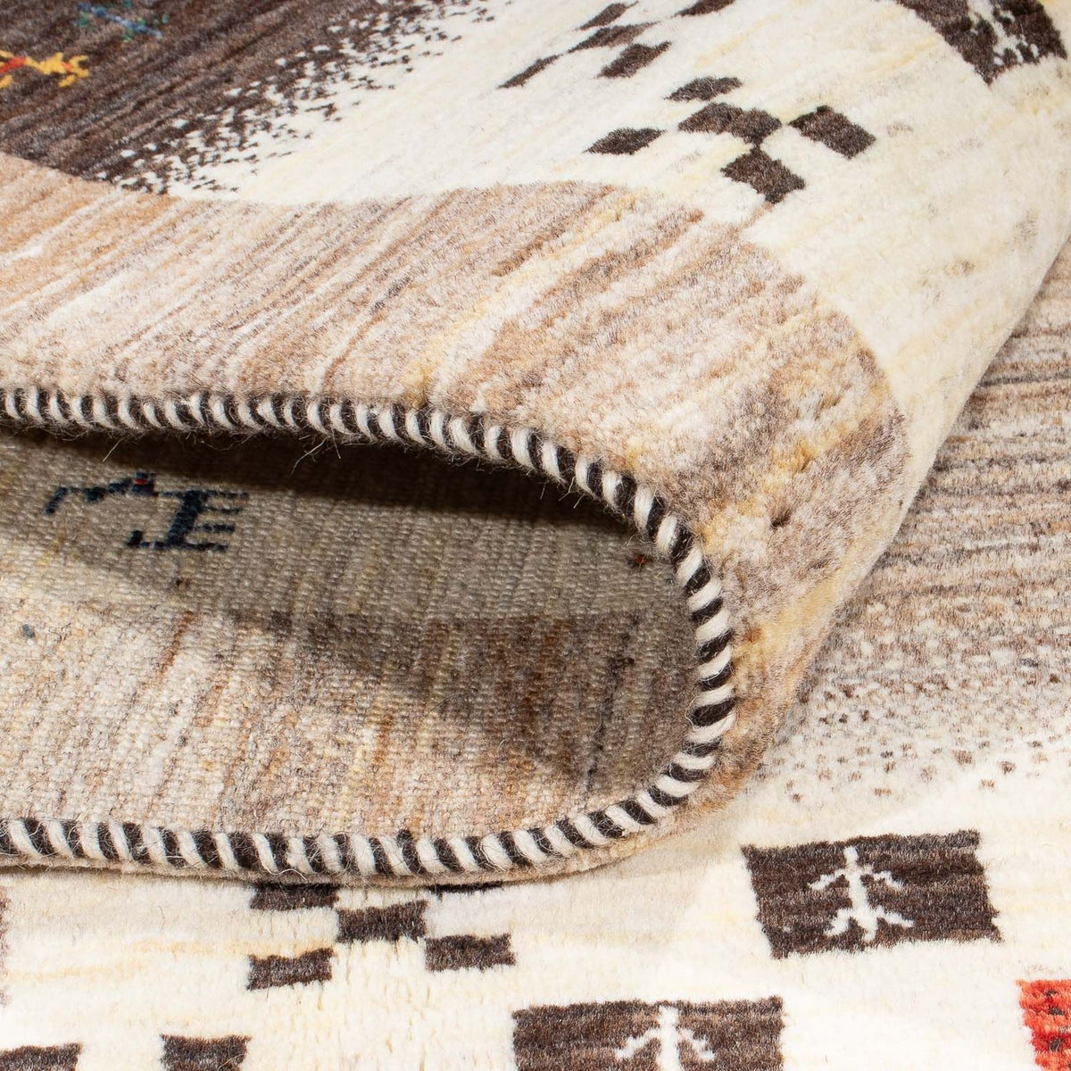 Gabbeh Teppich - Loribaft Perser - 186 x 117 cm - natur