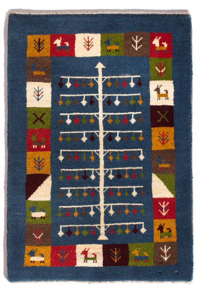 Gabbeh Persisch Teppich 62x90cm - Perserteppich Wollteppich