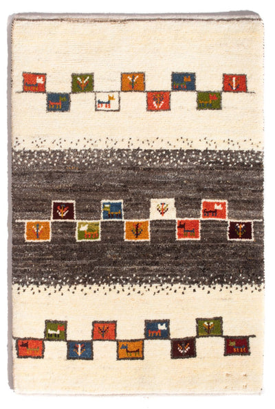 Gabbeh Persisch Teppich 63x92cm - Perserteppich Wollteppich