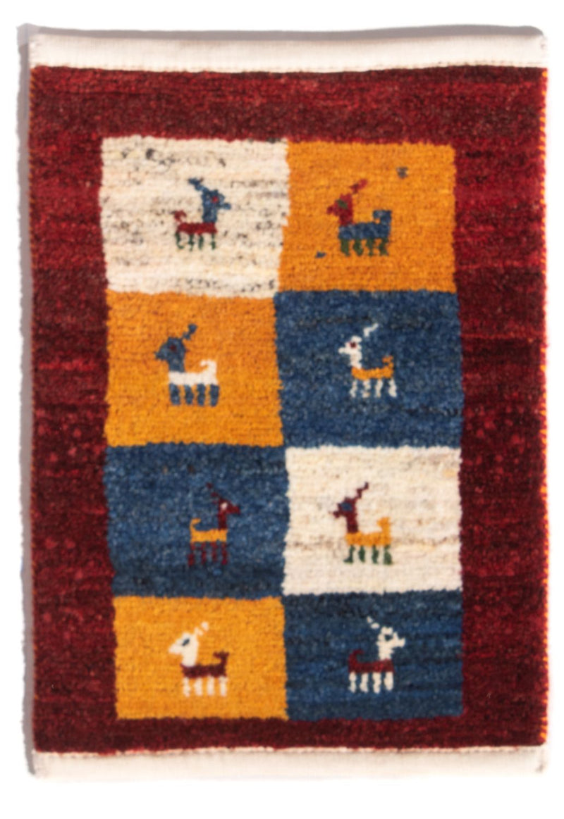 Gabbeh Teppich - Perser - 60 x 40 cm - mehrfarbig