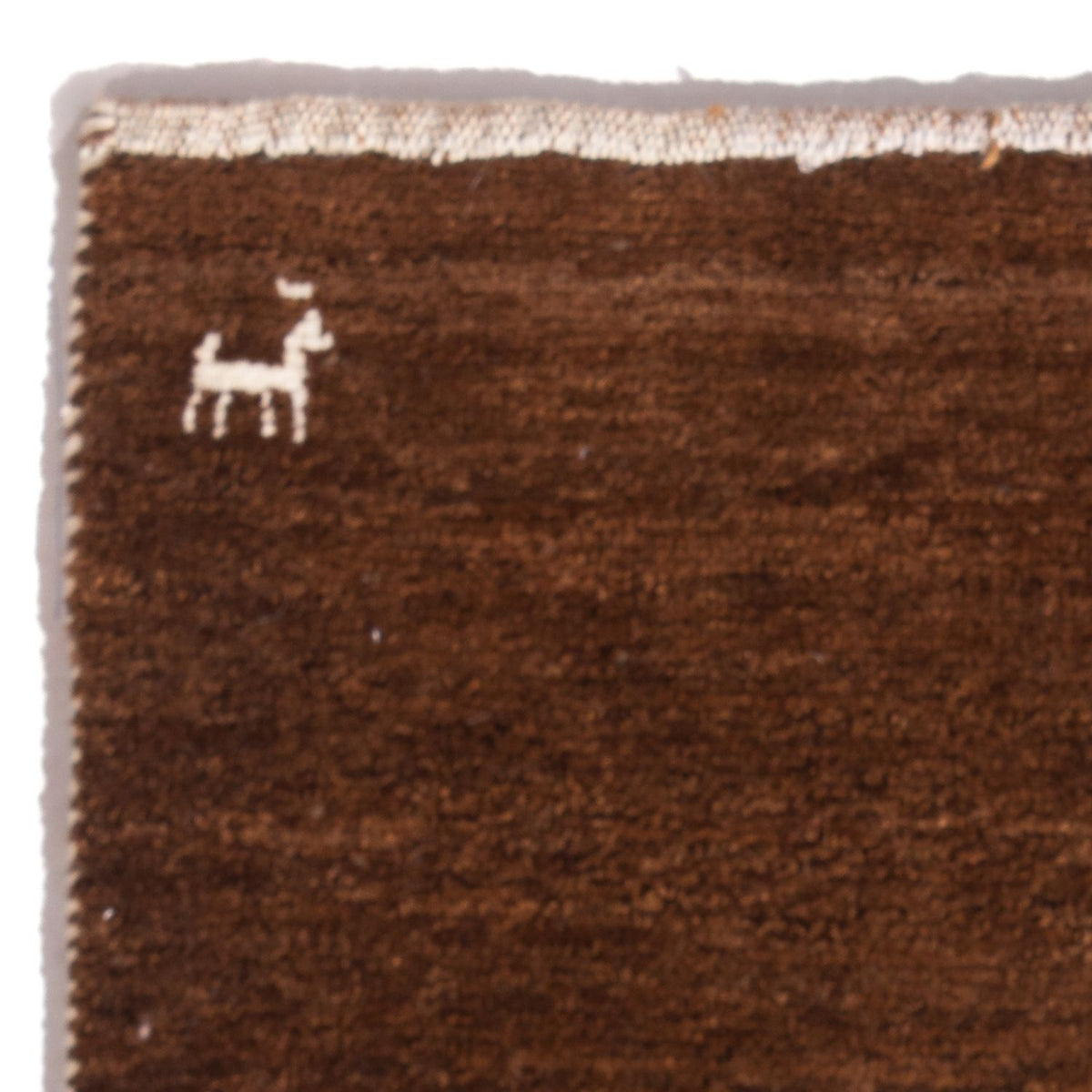 Gabbeh Teppich - Perser - 60 x 40 cm - dunkelcamel
