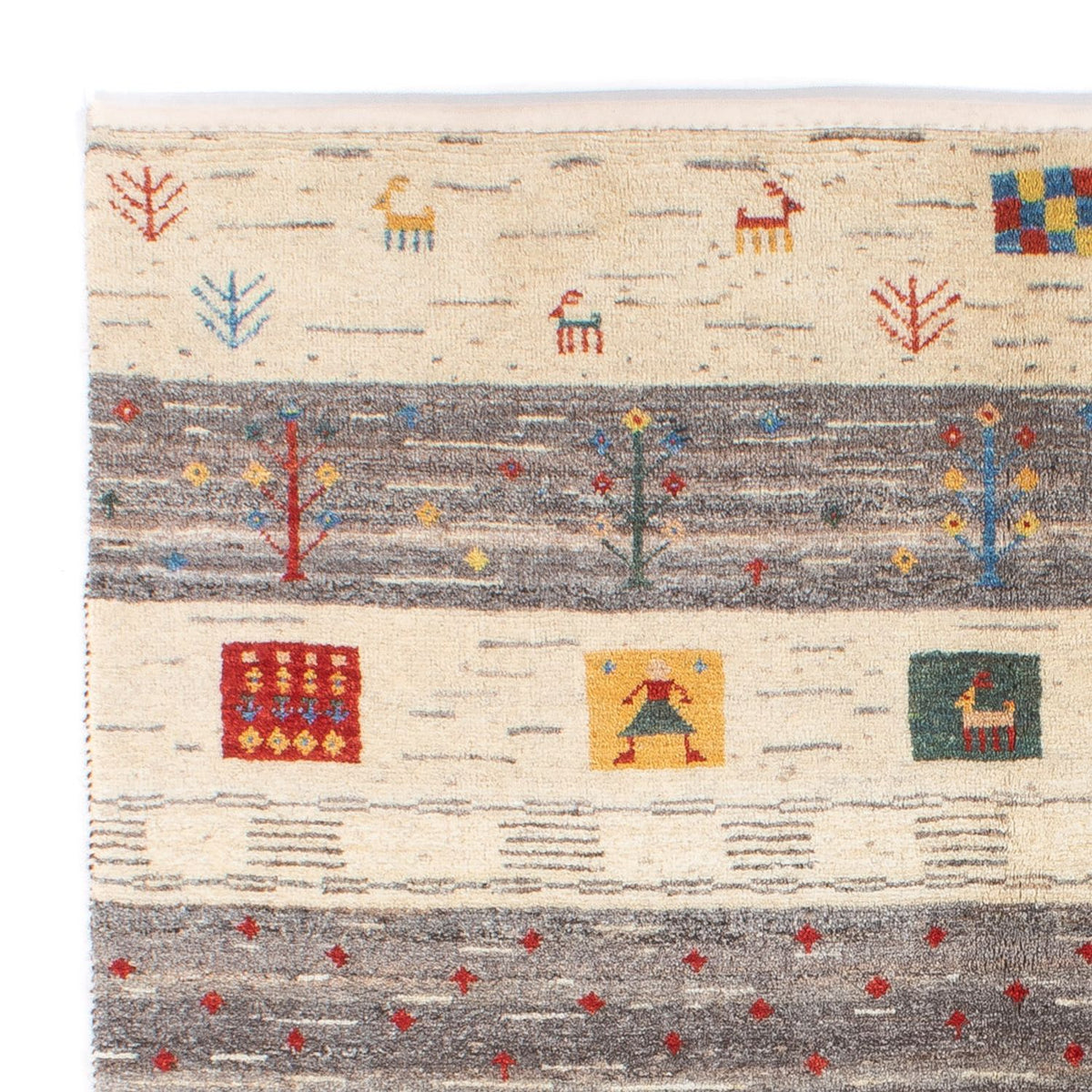 Gabbeh Teppich - Perser - 187 x 148 cm - natur