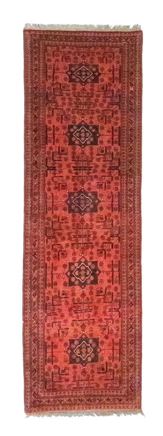 Afghan Teppich - Kunduz 298 x 79 cm - rot