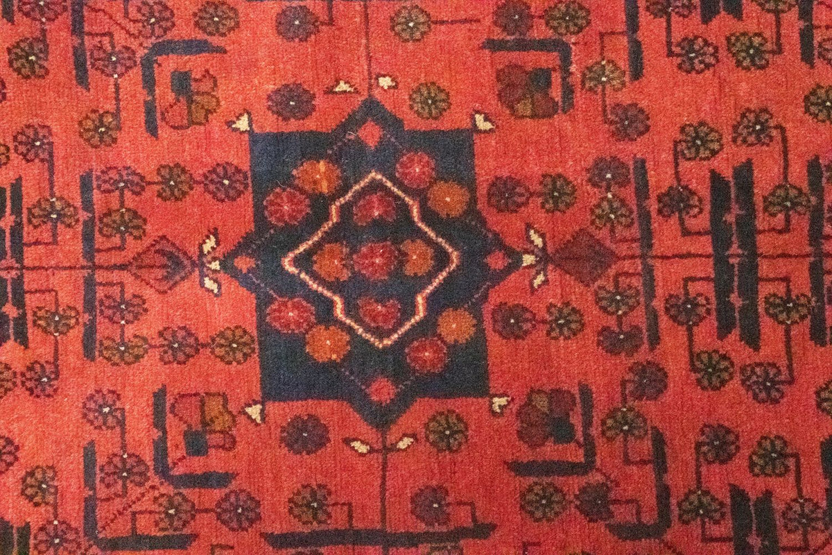 Afghan Teppich - Kunduz 298 x 79 cm - rot