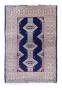 Turkaman Teppich 88 x 62 cm - blau