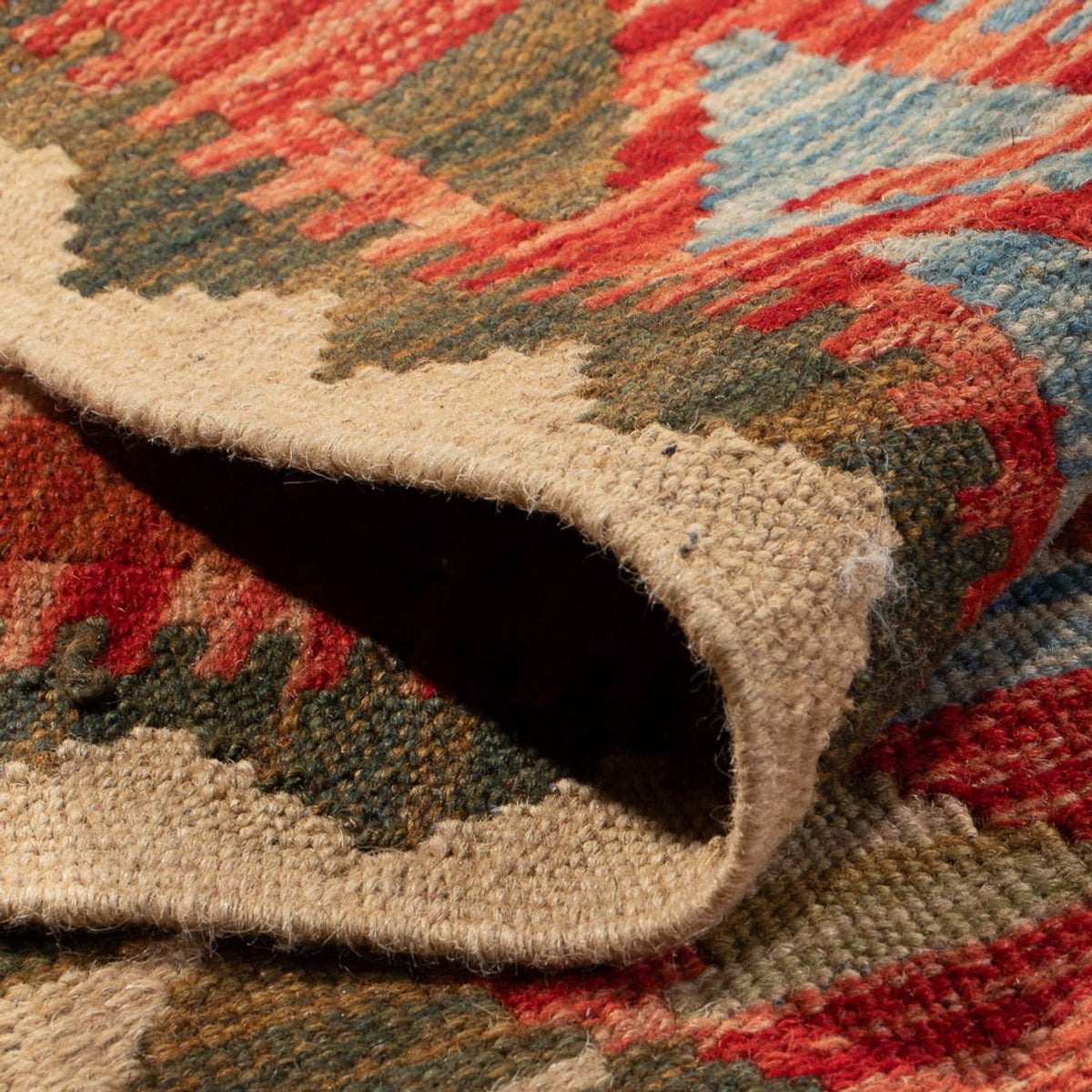 Kelim Teppich - Splash - 114 x 87 cm - mehrfarbig