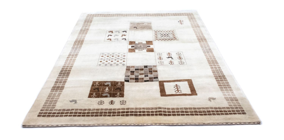 Gabbeh Teppich - Loribaft Indus 219 x 157 cm - beige