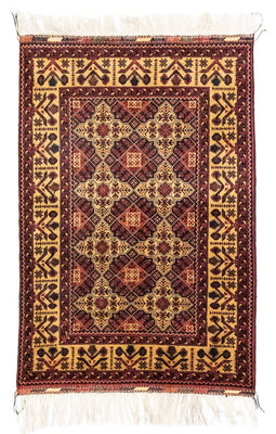 Afghan Teppich 150 x 100 cm - gelb