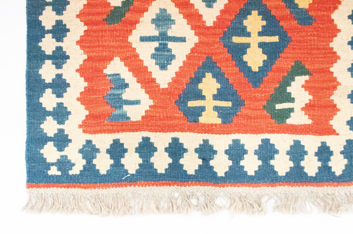 Kelim Teppich - Splash 205 x 60 cm - blau