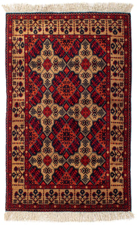 Afghan Teppich 144 x 98 cm - dunkelrot