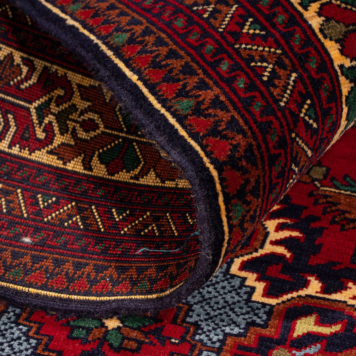 Afghan Teppich 145 x 93 cm - dunkelrot