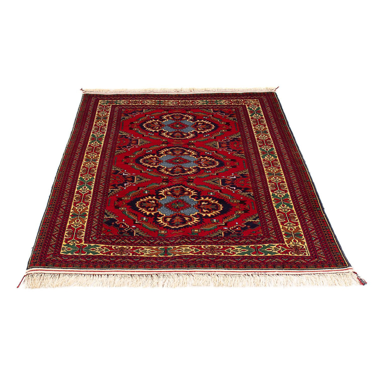 Afghan Teppich 145 x 93 cm - dunkelrot