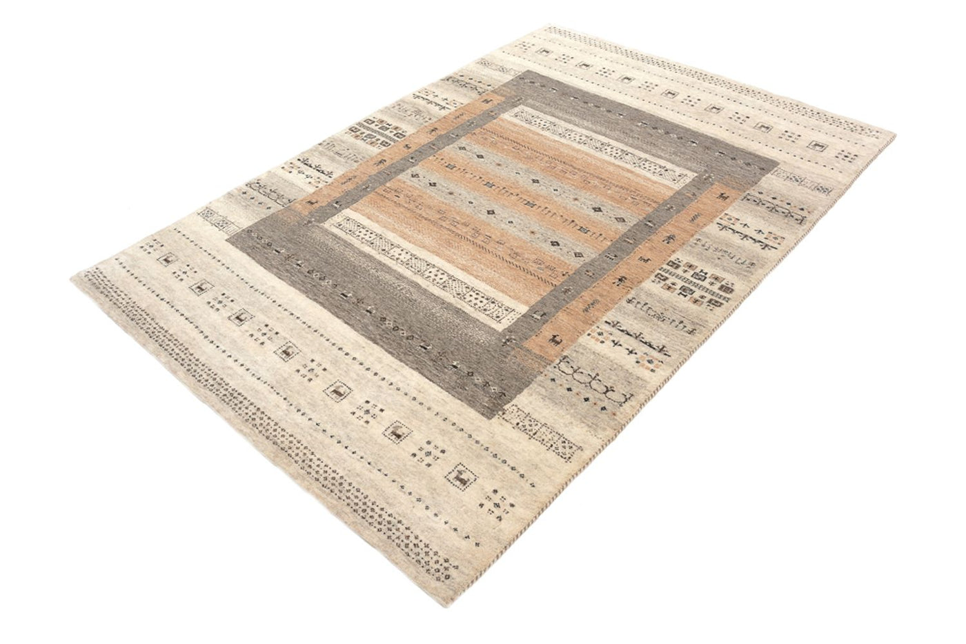 Gabbeh Teppich - Loribaft Indus - 299 x 205 cm - dunkelbeige